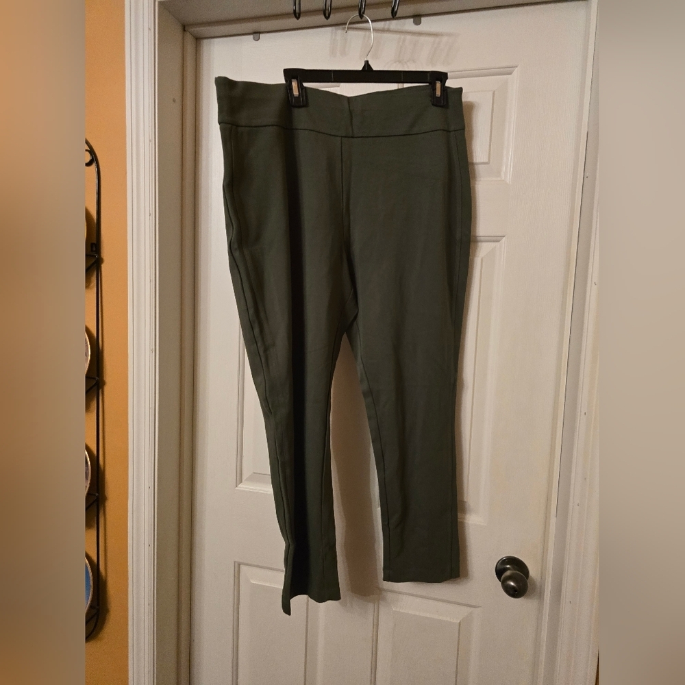 Women's Olive Green Pants Tummy Control Size XL
